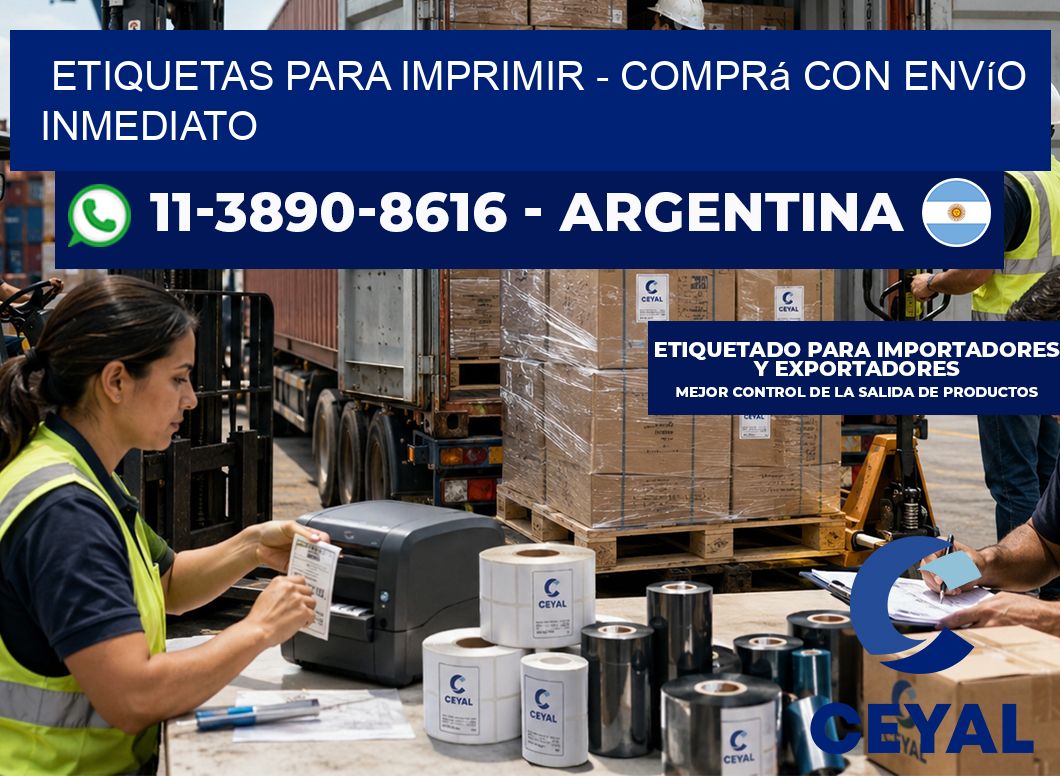 ETIQUETAS PARA IMPRIMIR – Comprá con envío inmediato