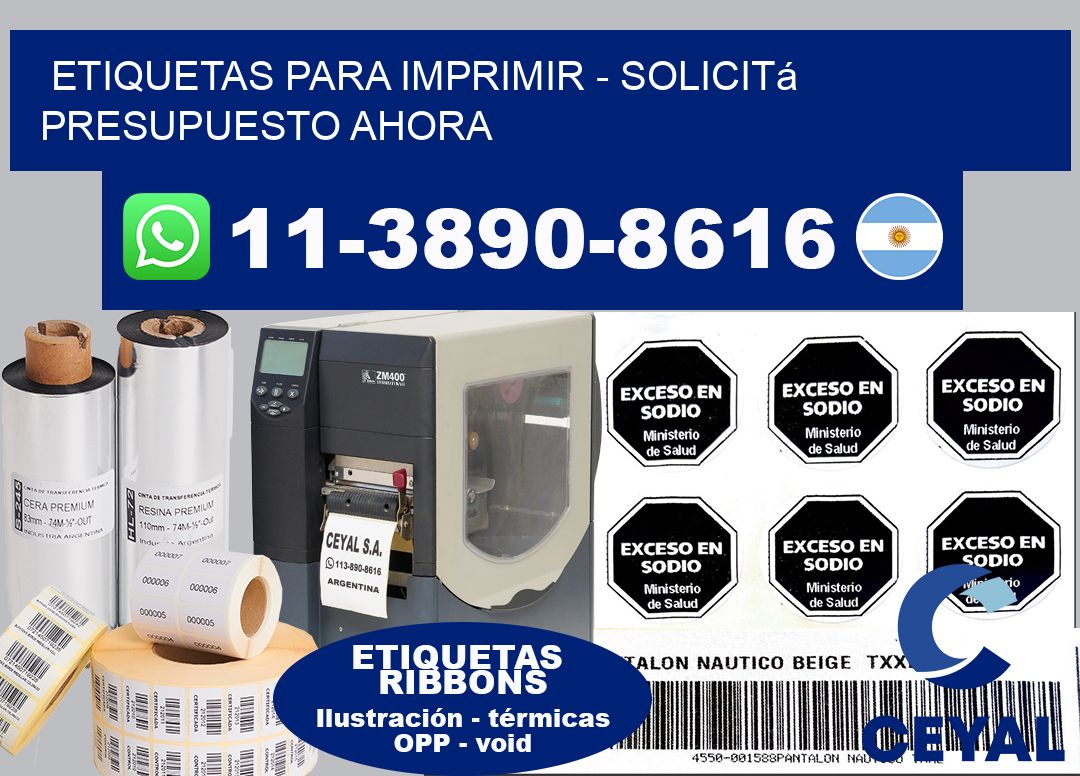 ETIQUETAS PARA IMPRIMIR - Solicitá presupuesto ahora