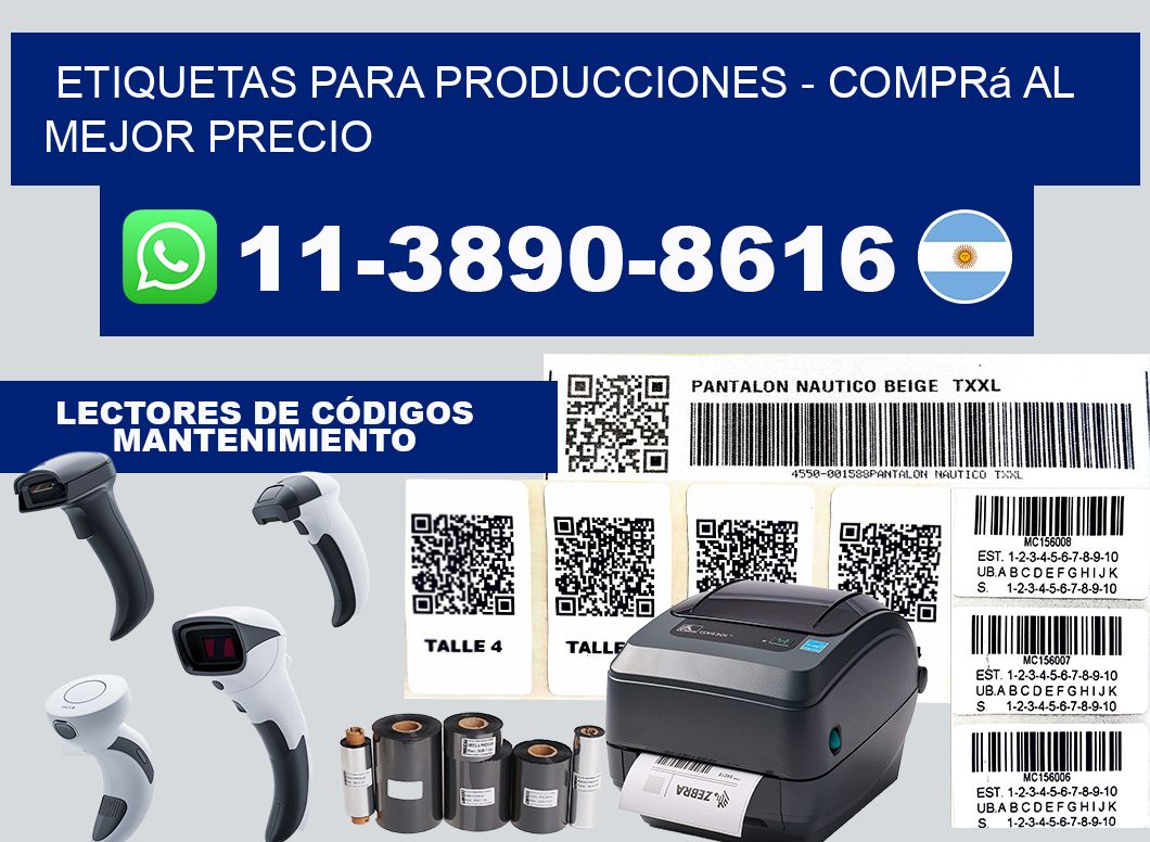 ETIQUETAS PARA PRODUCCIONES - Comprá al mejor precio