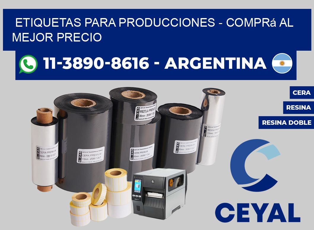 ETIQUETAS PARA PRODUCCIONES - Comprá al mejor precio