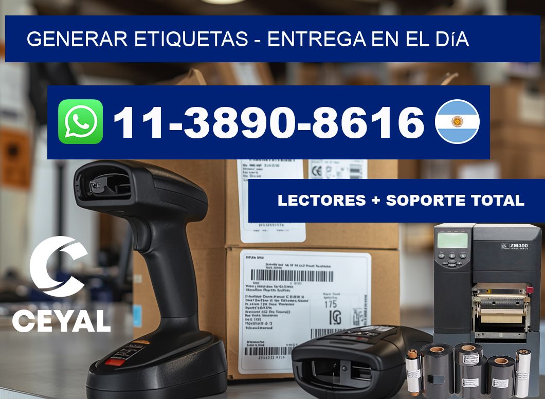 GENERAR ETIQUETAS - Entrega en el día