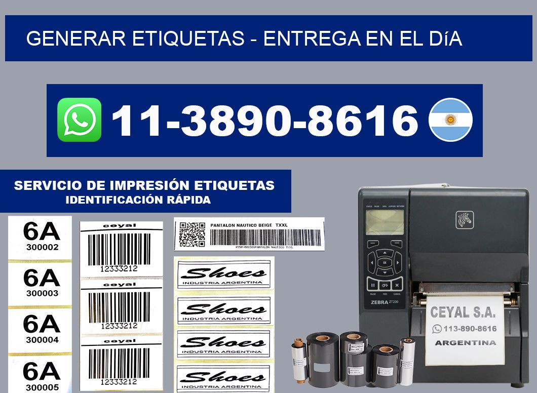 GENERAR ETIQUETAS - Entrega en el día