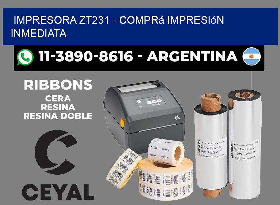 IMPRESORA ZT231 - Comprá impresión inmediata