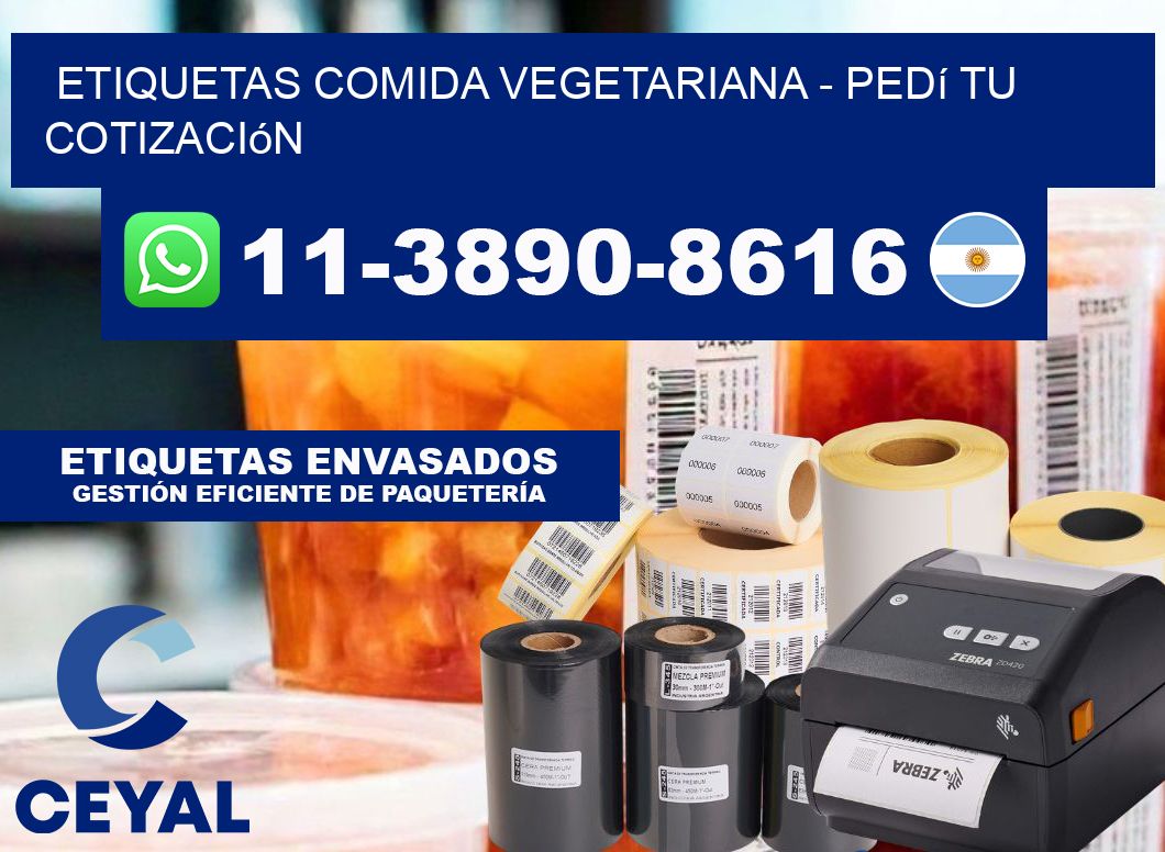 ETIQUETAS COMIDA VEGETARIANA - Pedí tu cotización