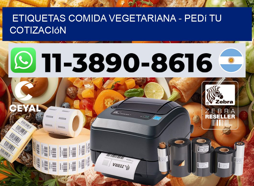 ETIQUETAS COMIDA VEGETARIANA - Pedí tu cotización