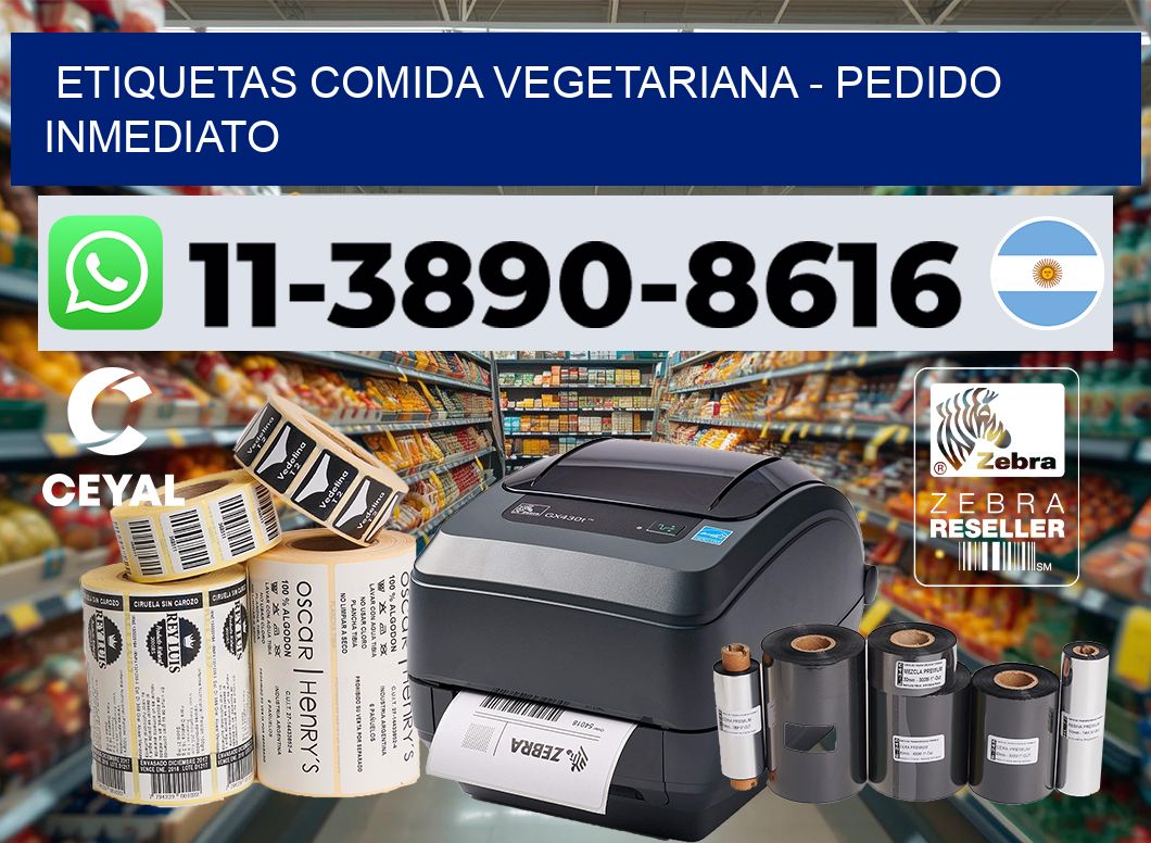 ETIQUETAS COMIDA VEGETARIANA - Pedido inmediato