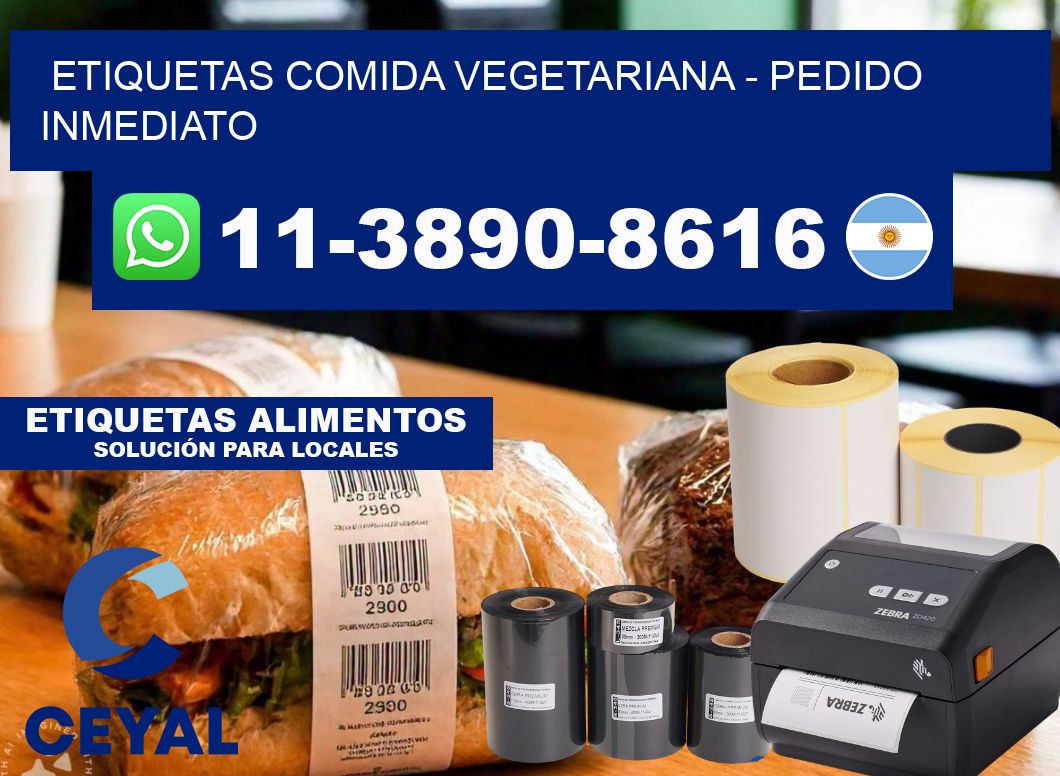 ETIQUETAS COMIDA VEGETARIANA - Pedido inmediato