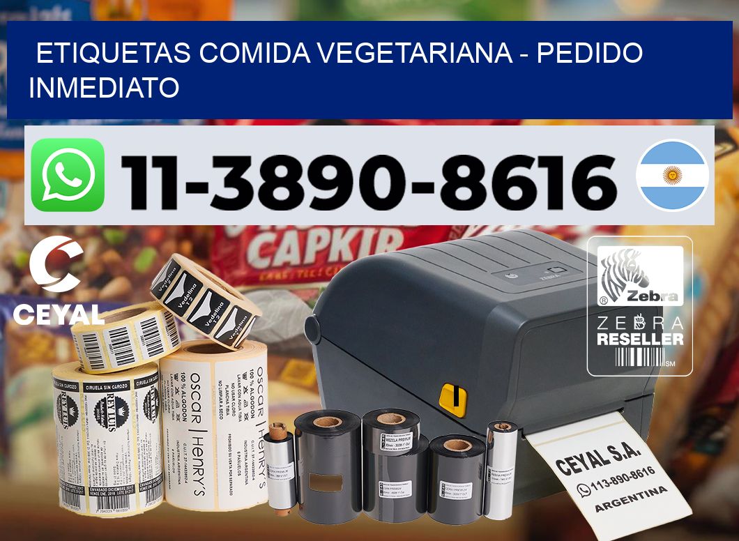 ETIQUETAS COMIDA VEGETARIANA - Pedido inmediato