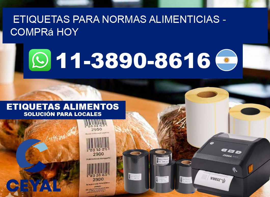 ETIQUETAS PARA NORMAS ALIMENTICIAS - Comprá hoy