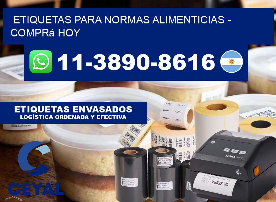 ETIQUETAS PARA NORMAS ALIMENTICIAS - Comprá hoy