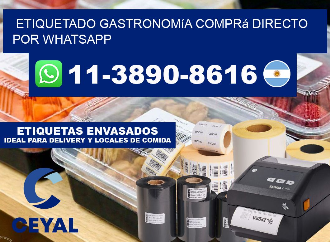 Etiquetado gastronomía Comprá directo por WhatsApp