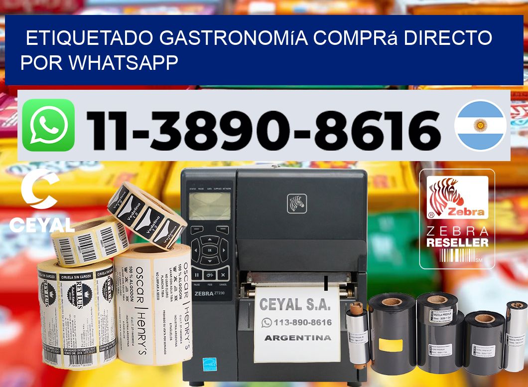 Etiquetado gastronomía Comprá directo por WhatsApp