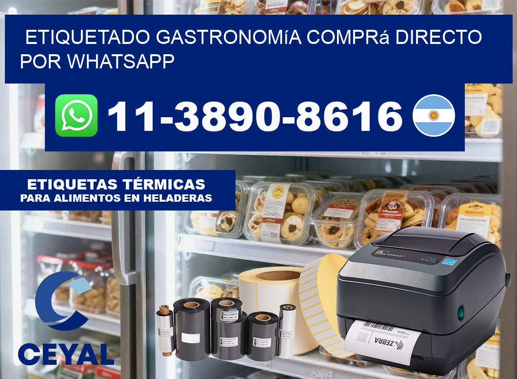 Etiquetado gastronomía Comprá directo por WhatsApp