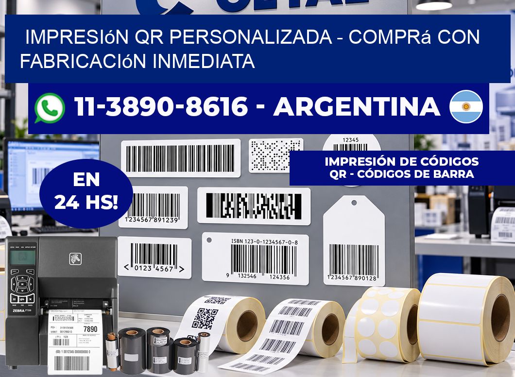 Impresión QR Personalizada - Comprá con fabricación inmediata
