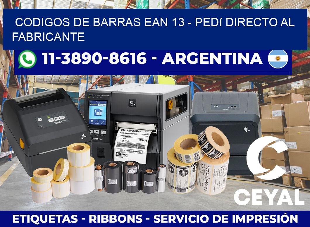 codigos de barras ean 13 - Pedí directo al fabricante