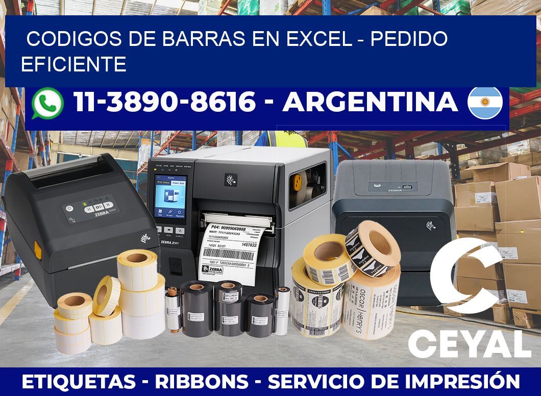 codigos de barras en excel - Pedido eficiente