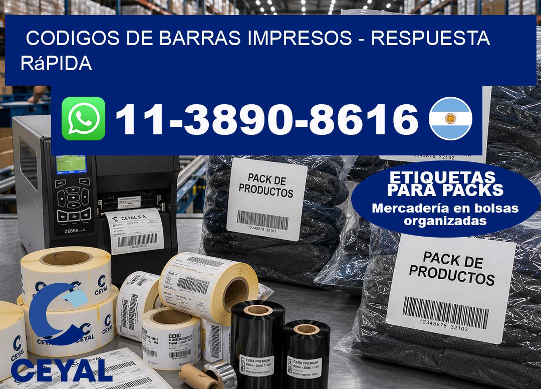 codigos de barras impresos - Respuesta rápida