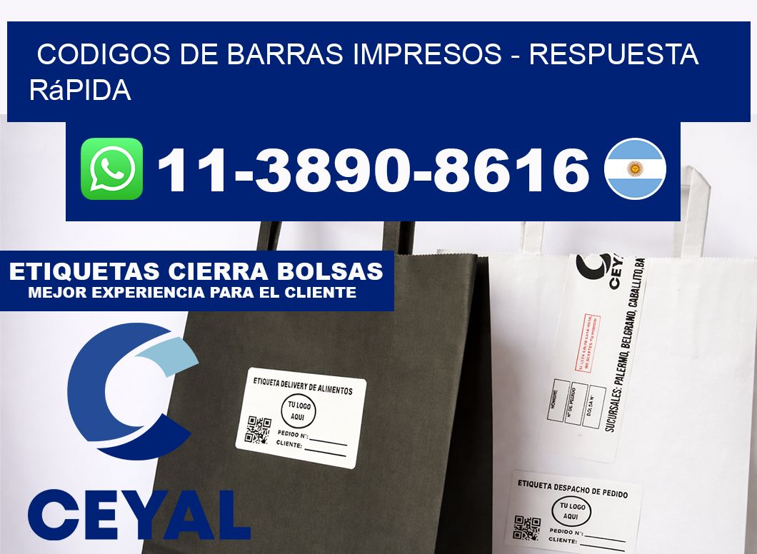 codigos de barras impresos - Respuesta rápida