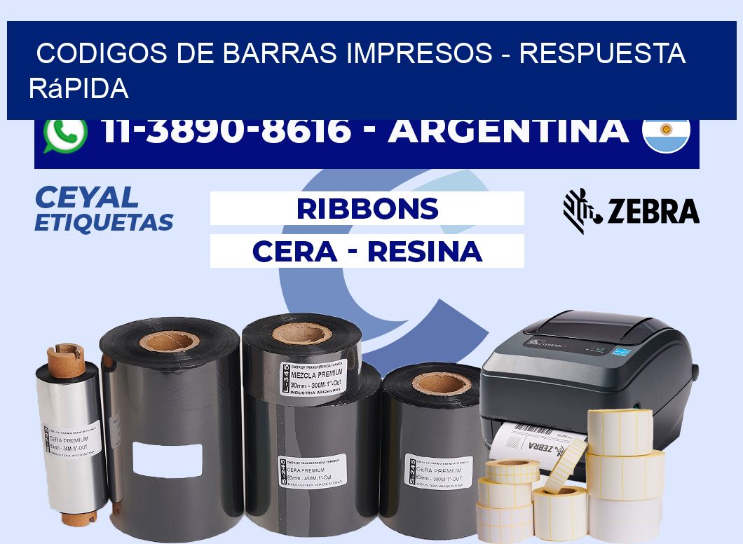 codigos de barras impresos - Respuesta rápida